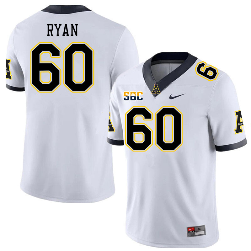 Men #60 Ethan Ryan Appalachian State Mountaineers College Football Jerseys Stitched Sale-White - Click Image to Close
